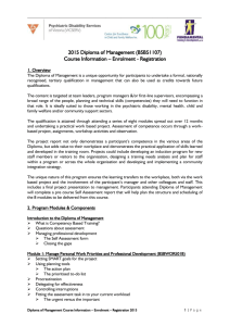 Diploma of Management 2015 - Info Enrol Reg