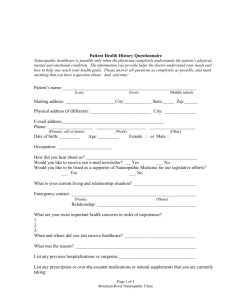 Intake Form - Mountain-River Naturopathic Clinic