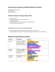 Programming Concepts and Skills Supported in Scratch