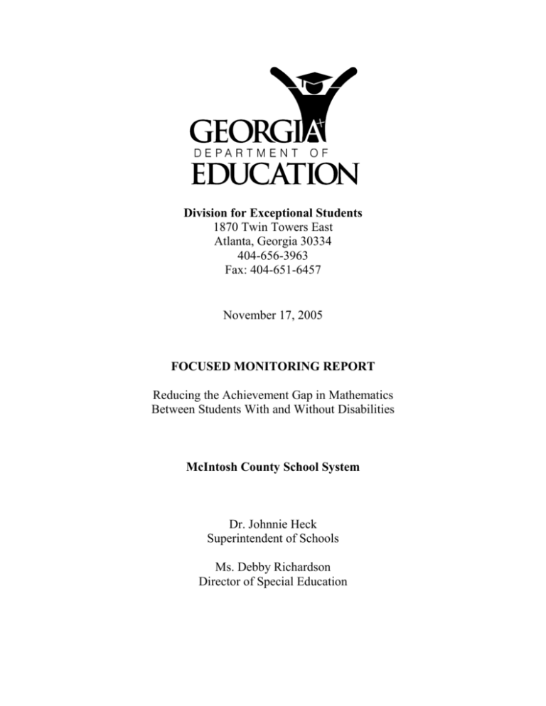 McIntosh County GADOE Department of Education