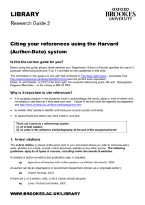 Citing your references using the Harvard (author