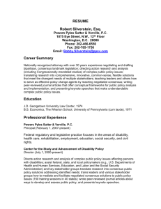 Bobby`s Short Resume - Center for the Study and Advancement of