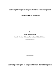 Learning Strategies of English Medical Terminologies in