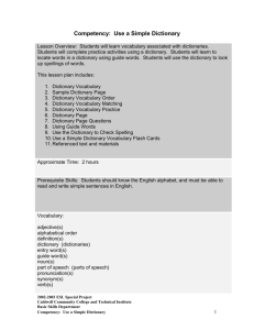 LESSON PLAN Using A Dictionary - NC-NET