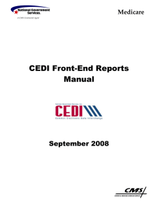 CEDI Front End Reports Manual