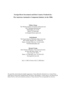 Foreign Direct Investment And Host Count