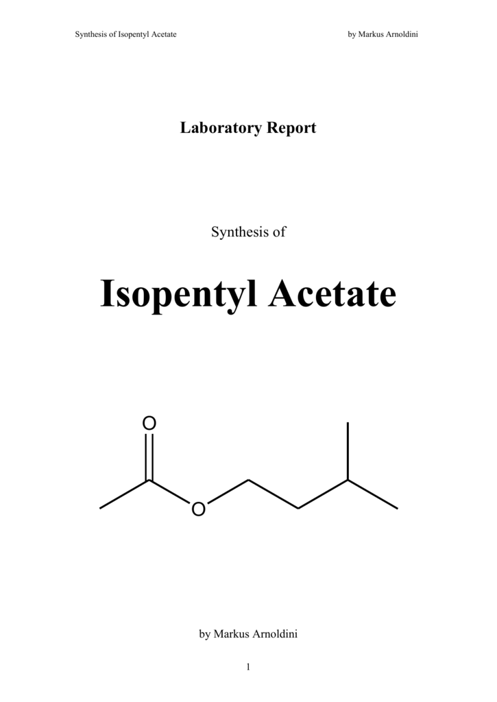 synthesis of isopentyl acetate lab report