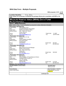 WHA Data Form – Multiple Proposals