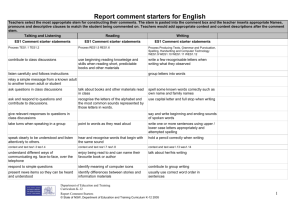 The uses of Curriculum Reporting Statements –