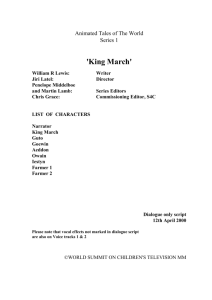 KING MARCH - script checked against picture