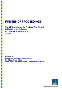 TABLE OF CONTENTS - Brisbane City Council