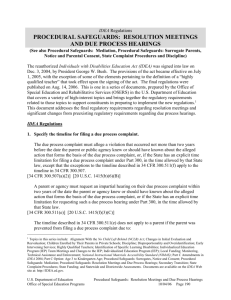 procedural safeguards: resolution meetings and due process