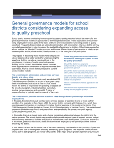 General governance models for school districts