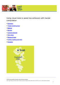 Using visual tools to assist low achievers with mental
