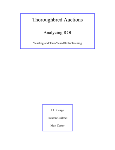 Thoroughbred Auctions - Race Track Industry Program