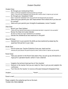 student checklist - Hazelwood School District