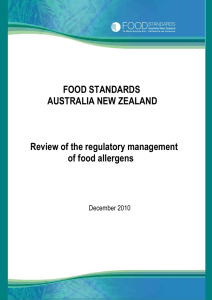 Review of the regulatory management of food allergens