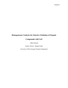 Homogeneous Catalysts for Selective Oxidation of Organic