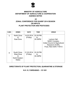 Agenda note for Zonal Conference for Kharif Season 2014