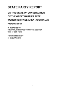 State Party Report on the state of conservation of the Great Barrier