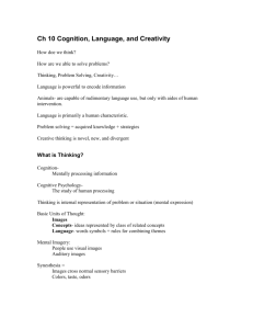 Ch 10 Cognition, Language, and Creativity