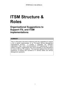 ITSM structure and roles