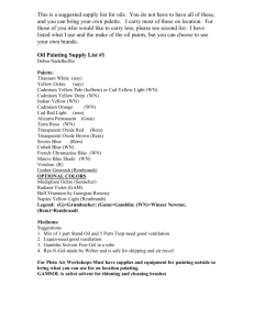 Oil Painting Supply List #1 - Quinlan Visual Arts Center