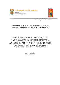 5.1 Gauteng Health care waste management regulations, 2004