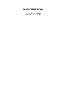 Parent Handbook - TSL Adventures