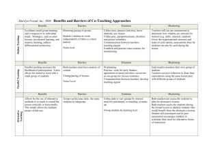 Benefits and Barriers of Co-Teaching Models