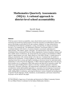 Mathematics Quarterly Assessments (MQA)
