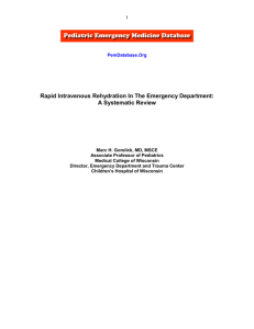 Rapid IV Rehydration in the Emergency Department