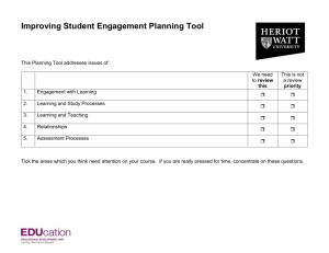 Improving Student Engagement Planning Tool
