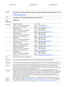 C802.20-03-68 - IEEE 802 LAN/MAN Standards Committee