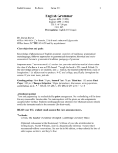 ENGL 6958 (21944) English Grammar