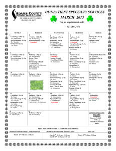 March 2015 Outpatient Clinic Calendar