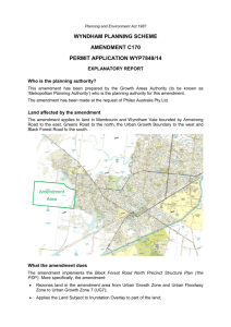 Black Forest Road North – Wyndham C170 – Explanatory Report