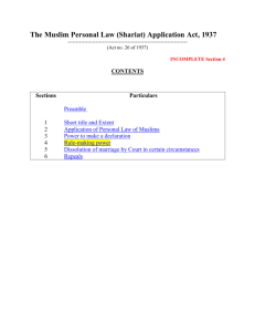 The Muslim Personal Law (Shariat) Application Act