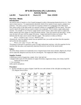 chemlab 10 activities of metals