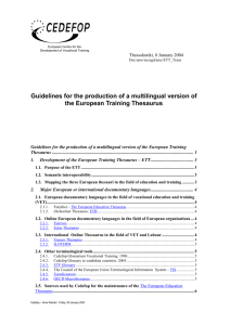 Guidelines for translation of the ETT