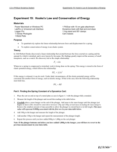 Conservation of Energy & Hooke`s Law