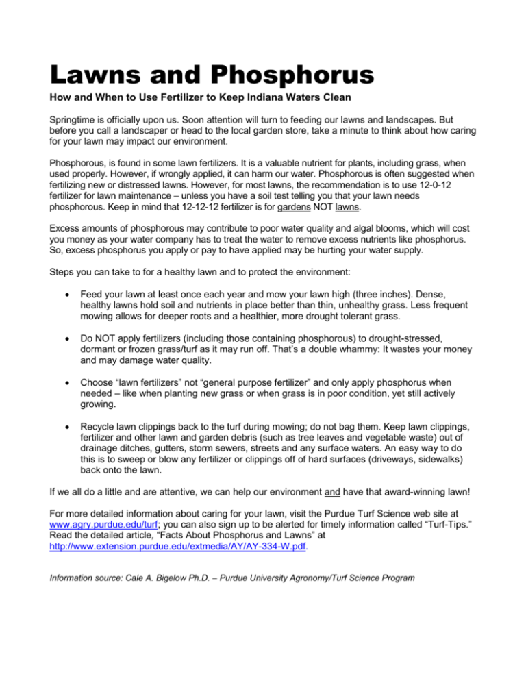 Lawns Phosphorus
