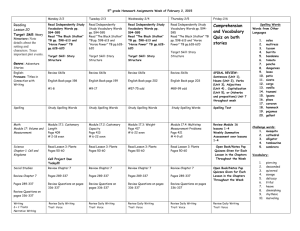 Assignments Week of October 11, 2011