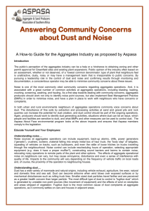 Community Concerns About Dust and Noise