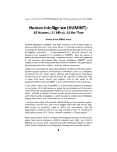 Human Intelligence (HUMINT)