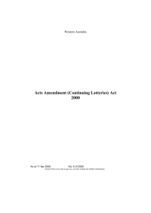 Acts Amendment (Continuing Lotteries) Act 2000 - 00-00-02
