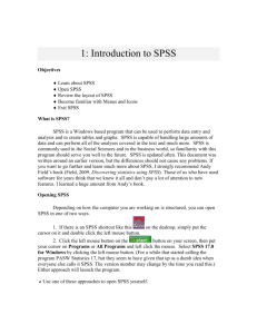 1: Introduction to SPSS