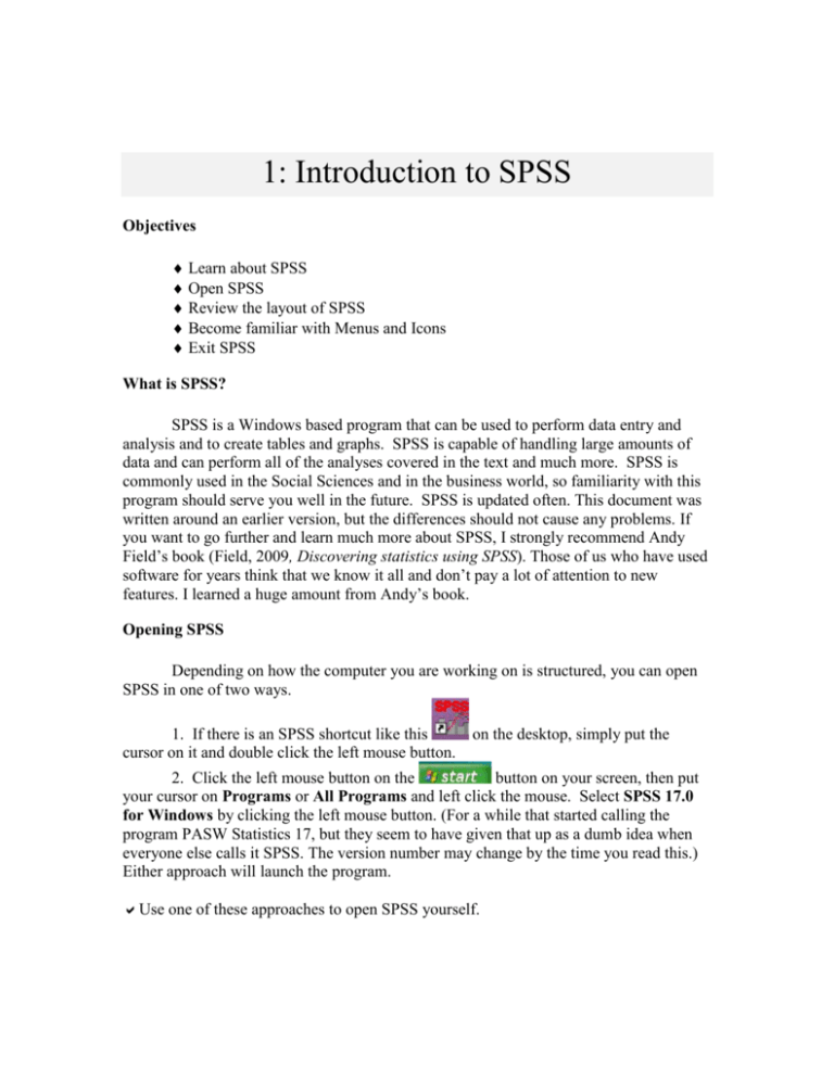 3 1 spss assignment 1 an introduction to spss