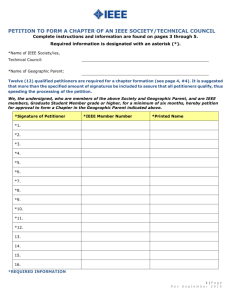 Technical Chapter petition form