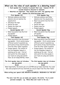 Debating speaker roles - Dobroyd Point Public School